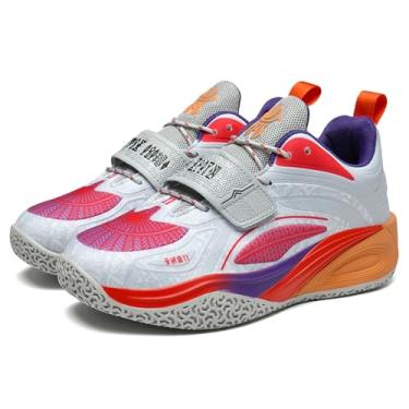 Imagem de Novetra Tênis de basquete masculino cano alto, leve, com cadarço, cabedal couro, bico redondo, sola grossa, amortecimento antiderrapante(Silver,37 BR)