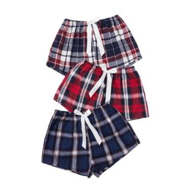 Imagem de Shorts de pijama femininos Milumia, pacote com 3 unidades, cintura elá