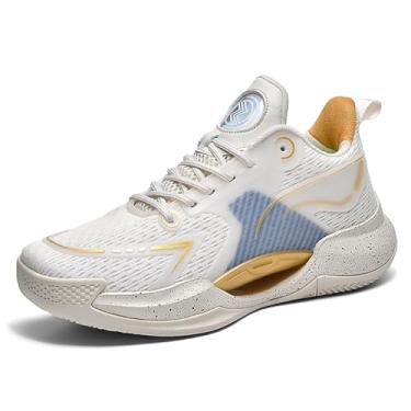 Imagem de Novetra Tênis de basquete esportivo casual leve e respirável malha para homens(Beige,42 BR)