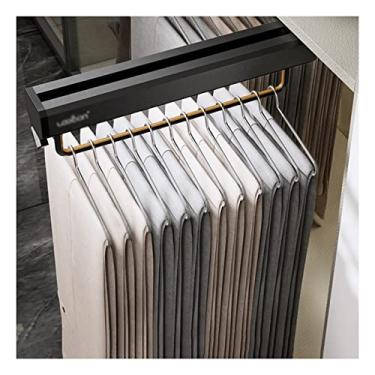 Imagem de Cabide de roupas, guarda-roupa ajustável, barra de cabide de roupas, para calças, roupas, liga de alumínio (cor: preto, tamanho: 32,8 x 12 cm)