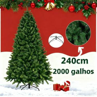 Imagem de Árvore de Natal 240 cm 2000 Galhos Super Cheia Grande Luxo Decoração d