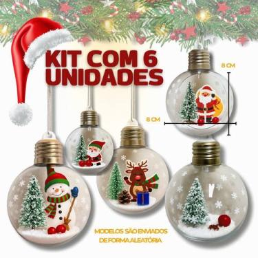 Imagem de Kit Bola De Natal Enfeite Para Arvore De Natal Decoração Led Pisca Pis