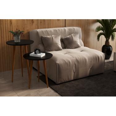 Imagem de Conjunto 2 mesas retrô pés palito, lateral e apoio havana - preto - Comprar Moveis Em Casa