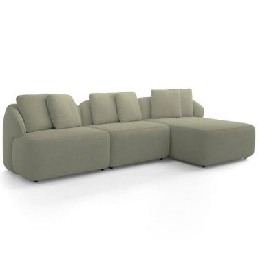 Imagem de Sofá 3 Lugares com Chaise Direito Sala Living 254cm Arlo F04 Bouclê Ol