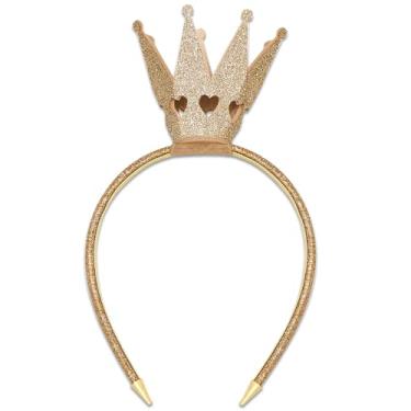 Imagem de AENMTU Tiara com coroa dourada para mulheres, meninas, rainha, princesa, Halloween, faixa de cabelo brilhante