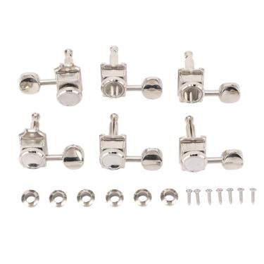 Imagem de Eujgoov Kit de Máquinas de Afinação de Guitarra Elétrica, Metal, Conjunto de Afinador de Travamento de Guitarra, Cabeças de Máquina, Botões de Travamento, Pinos de Afinação