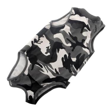 Imagem de Terno cirúrgico para recuperação de gatos, design de camuflagem elegante que evita lamber feridas, confortável, respirável, proteção pós-cirurgia para esterilização neutra modal macio (camuflagem G)