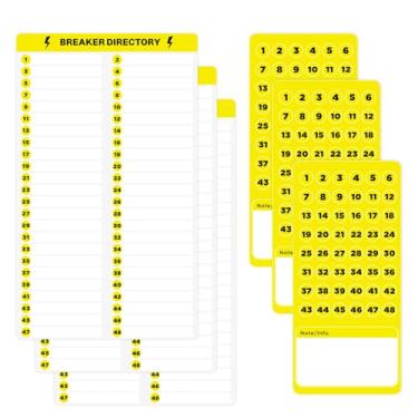 Imagem de Etiqueta de diretório do disjuntor, adesivos adesivos adesivos de painel de fusíveis elétricos Joyfulmap não rasgáveis, sequência de 48 entradas para identificação de caixa elétrica doméstica