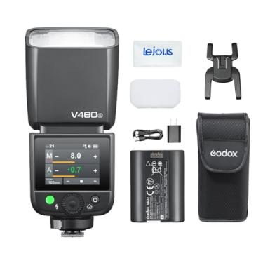 Imagem de Godox V480S V480 para Sony, GN50 1/8000S HSS, Flash Speedlite TTL sem fio 2,4G, tela sensível ao toque, 650 flashes de potência total, tempo de reciclagem de 1,7s, lâmpada de modelagem de LED