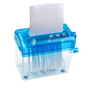 Imagem de Fragmentadora Triturador Picador de Papel Portátil com Manivela(Azul)