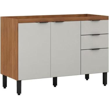 Imagem de Balcao Sem Tampo Para Pia 120cm Amendola Nude - DEMÓBILE