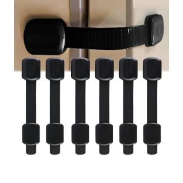 Imagem de Trava de gaveta simples, fivela de fechadura de porta de armário, 6 peças