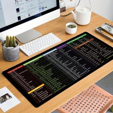 Imagem de Folha de dicas Excel, teclado de atalho, mouse pad para jogos, acessórios de mesa, impermeável, antiderrapante, grande, tapete de computador