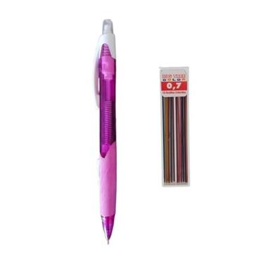 Imagem de Kit Lapiseira 0.7 mm + Grafite 0.7 mm Colorida (Rosa Translucido)