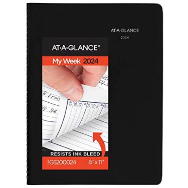 Imagem de AT-A-GLANCE Agenda e agenda semanal 2024, 20 x 28 cm, grande, DayMinder, preto G5200024)