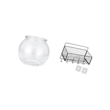 Imagem de Fenteer Vaso de Aquário em Miniatura Cristalino para Decoração de Mesa de Quarto E Sala de Estar, Elegante Vaso de Peixe Faça Você Mesmo para Ornamentação de