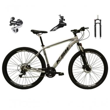 Imagem de Bicicleta Aro 29 Ksw Xlt 24v Câmbio Shimano Acera K7 Garfo Trava Freio A Disco - Prata Tam.19
