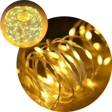 Imagem de Pisca Cordão De Natal 400 Lâmpadas LEDs Amarelo 50M 110-220v - Genéric