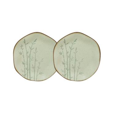 Imagem de Conjunto 2 Pratos De Sobremesa 21,5 Cm Ryo Bambu Porcelana Oxford