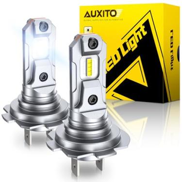 Imagem de AUXITO Lâmpada H7 - 6X brilho de halogênio 6500K branco, instalação Plug & Play, sem necessidade de adaptadores, 99% compatível com veículos, visão noturna aprimorada