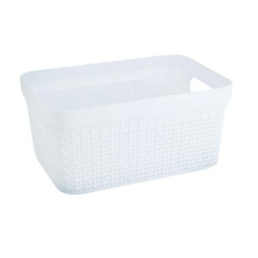 Imagem de Cesto Organizador Plástico 27x13 Branco - Tudo em Caixa