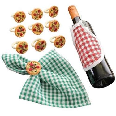Imagem de Kit mesa posta argola anel para Porta Guardanapo pizza 10un - Criarte 