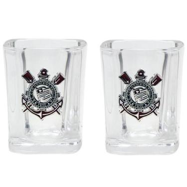 Imagem de Jogo Com 2 Copos De Vidro Para Shot 70Ml - Corinthians - Mileno