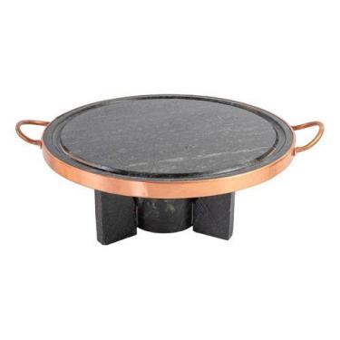 Imagem de Fondue Pedra Sabão Chapa 32 cm + Rechaud - So Jos