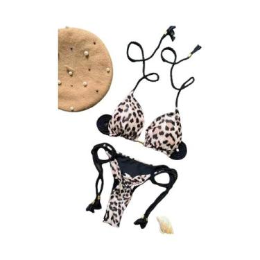 Imagem de Biquini Feminino Sexy com Estampa Leopardo - Conjunto 2 Peças Ruotongs
