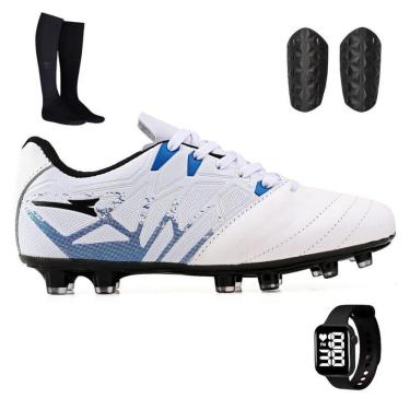 Imagem de Kit com Chuteira Trava + Meião + Caneleira Adulta e Relógio-Masculino