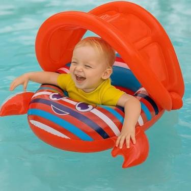 Imagem de Bote Infantil em Formato de Caranguejo, Bote salva vidas para Crianças - Vermelho