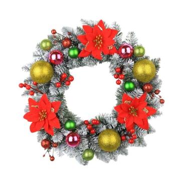 Imagem de Nishiyuenyi Guirlanda de Natal, Guirlanda de Inverno, Decoração de Natal para Parede, Festa de Fim de Ano, Casamento, Bolas Douradas