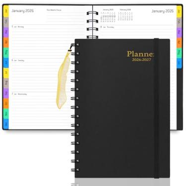 Imagem de Agenda diária 2025-2026, janeiro de 2025 a março de 2026, calendário anual mensal semanal, material escolar para mulheres e homens-A5 (14,5 cm x 21 cm), encadernado em espiral