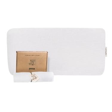 Imagem de MEFOPILO Fronha infantil de musselina, 66 x 33 x 6 cm, fronha infantil de algodão dupla face, macia e respirável, branca