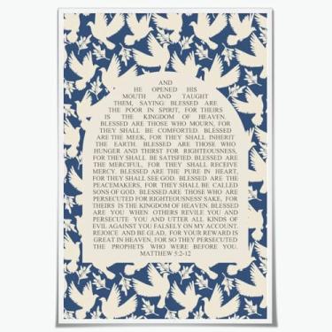 Imagem de Arte de Parede Cristã Berçário Jesus Verso Bíblico Tela Decoração de Parede Arte de Parede Estética Escritura Pôster para Igreja Casa Quarto Jantar Escritório Sala de Oração Decoração Sem Moldura 40 x