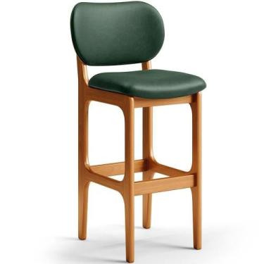 Imagem de Banqueta Alta Bar Cozinha Sala Jantar Fixa Betta L02 Imbuia Facto Verd