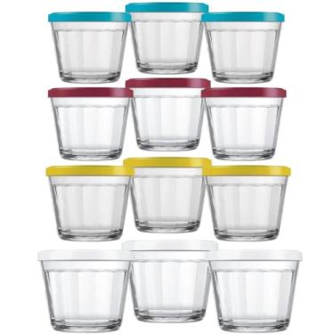 Imagem de KIT 12 Tigelas de vidro para alimentos congelados com tampas (6 Unidades 1L)