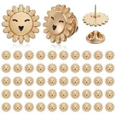 Imagem de Tondiamo 50 peças de alfinetes de lapela de rosto feliz em massa botão esmaltado de liga Y2K pinos de cerimônias de premiação bolsa chapéu crachá acessório de presente, 0.8 inches x 0.8 inches, Metal