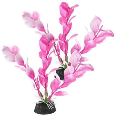 Imagem de Eldraqth 2 peças de plantas de aquário pequenas de 10 cm para aquário de peixes Betta, decorações de aquário aquático, grama, plástico, plantas artificiais, répteis, plantas