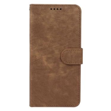 Imagem de FWYANZH Capa carteira para Xiaomi 17 Pro Max/17 Pro/17, capa flip de couro fosco, função de suporte, fecho magnético à prova de choque, marrom, 17