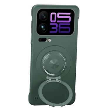 Imagem de FWYANZH Capa para Xiaomi 17 Pro Max/17 Pro/17, suporte de anel magnético, capa protetora para celular, ultrafina, sem moldura, à prova de choque, verde, 17 Pro Max