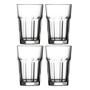 Imagem de Jogo De Copos Altos Água Suco 415Ml Kit 4 Peças Vidro Luxo