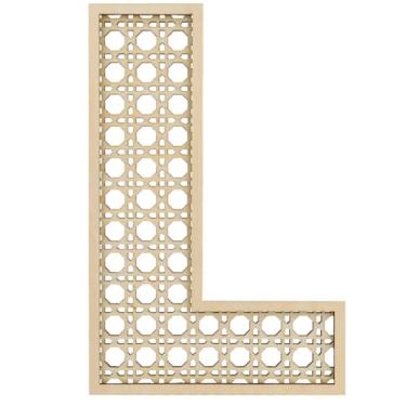 Imagem de Letra L de vime de madeira, decoração de berçário, letras de madeira de vime, para chá de bebê, quarto de casamento, 20 cm, letras do alfabeto rústicas grandes, decoração de casa