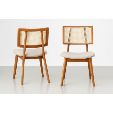 Imagem de Cadeiras Madeira Maciça com Telinha - Zara - Requinte Salas