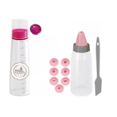 Imagem de Kit 1 Bisnaga Decoradora com 8 Bicos + 1 Bisnaga Regadora P/Bolo Massas