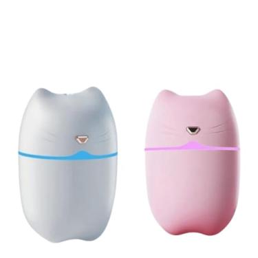 Imagem de Mini Umidificador De Ar Difusor Aromatizador Portátil USB E Carregador(ROSA+BRANCO)
