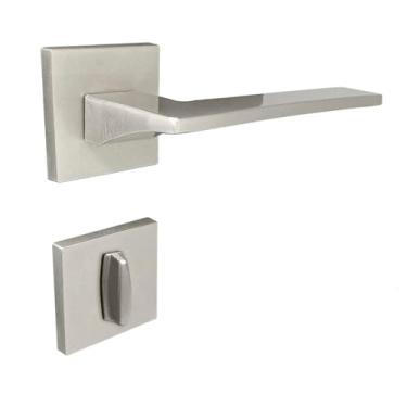 Imagem de Fechadura Safira Banheiro Roseta Quadrada Champanhe 55mm União Mundial