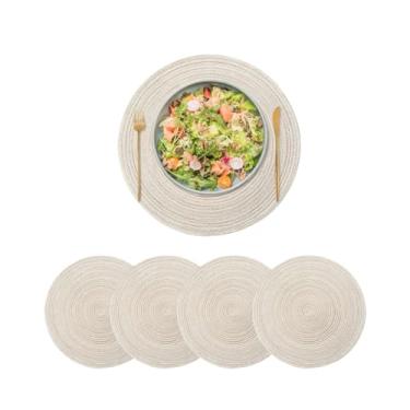 Imagem de Kit 6 Peças Jogo Americano Redondo Sousplat/Suplat de Mesa PVC Dourado - de Cozinha e Sala de Jantar(B1038-KIT4)