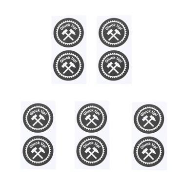 Imagem de OTOTEC 10 adesivos com logotipo Ruhr Mining Talisman Happiness Gluck Up! 5 cm Apto para veículos e portas de apartamentos