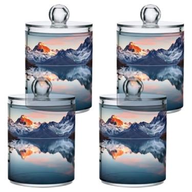 Imagem de ATTX Dispensador de suporte Qtip de flores silvestres coloridas para bola de algodão, cotonete, frasco de boticário transparente, decoração de casa, pote de armazenamento de cozinha, pacote com 4 (570